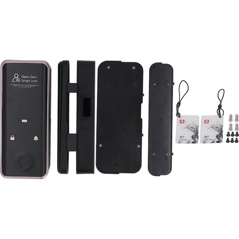 Yala electronica pentru usi din sticla, multiple metode de deblocare, alimentare de urgenta, 8-12mm, 30-120mm (1/5)