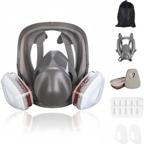Masque de protection intégral anti-buée – Respirateur pour peinture et produits chimiques – Filtre en coton inclus – Ajustement silicone confortable – Grid Cool - 1Masque (1/4)