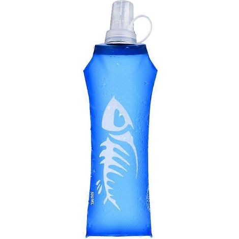 Zusammenfaltbare, BPA-freie Silikon-Wasserflasche, 500 ml, auslaufsicher, faltbar und leicht, ideal für Sport und Reisen.