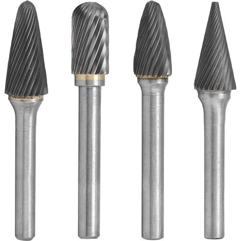 Fraises en carbure 12mm, 4 pièces, durables et robustes, en acier au tungstène, pratiques, large Application, forme traitée thermiquement, Double coupe (1/5)