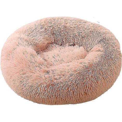 Coussin lavable, apaisant et confortable en forme de donut pour chat ou chien - Taille XXL - Rose cuir (1/3)