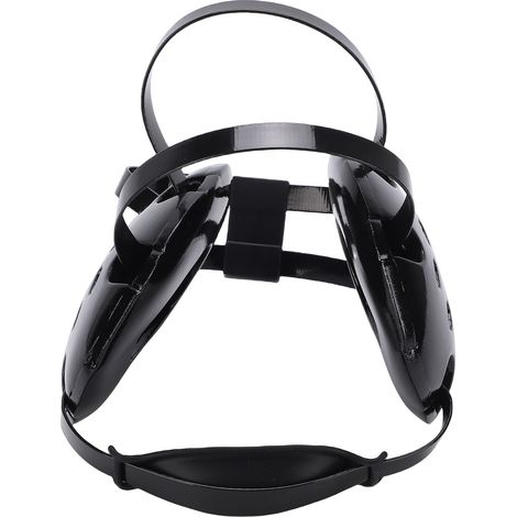 Ringerhelm mit Kinnschutz, 11 Löchern, verstellbarem Schutz, atmungsaktiv, Ohrenschützern für Erwachsene (Männer und Frauen), schwarz (1/5)