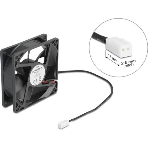 Delock Ventilador axial de 5 V de corriente continua, 80 x 80 x 25 mm negro