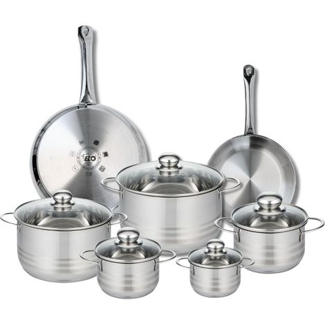 Ensemble de 2 Poêles de cuisson 24 et 28 cm et 5 faitouts 12, 14, 16, 20 et 24 cm Elo Profi Brillant (1/5)
