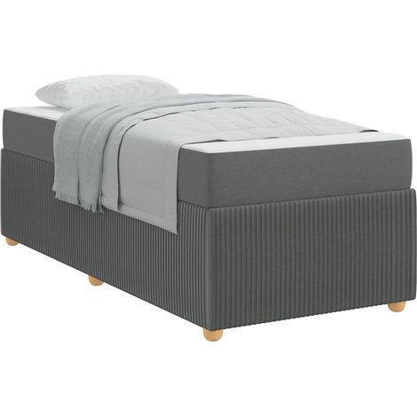 Maison Exclusive - Cadre de lit avec matelas Gris foncé 80 x 200 cm tissu