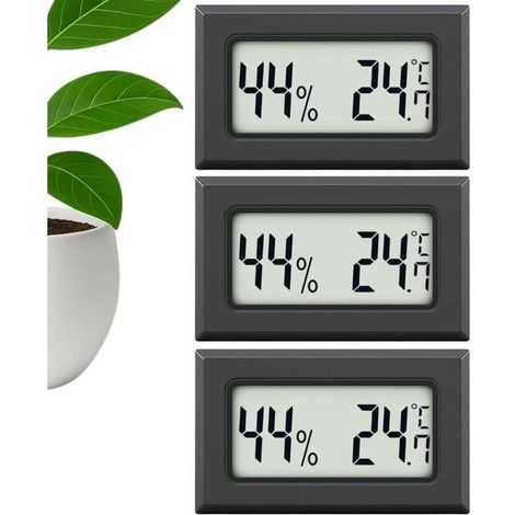 3 pcs. Mini thermomètre hygromètre intérieur petit thermometre digital Mesure précise de l'humidité intérieure et thermometre interieur pour la mesure de la température et de l'humidité (1/4)