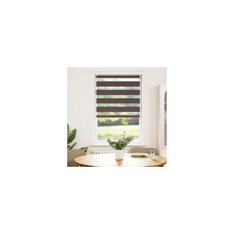 Tenda a rullo con stampa zebrata 70,9 x 120 cm, larghezza tessuto 66,7 cm, marrone caffè - Crezuo (1/4)