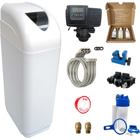 Toodo – Adoucisseur d'eau 10L Fleck 5600 SXT – Vanne électronique volumétrique – Résine intégrée – Installation rapide avec accessoires