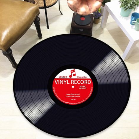 Tapis Rond - Tapis Vinyle Imprimé Disque - Diamètre 60 cm - Polyestère et PVC - Pour Chambre Salon Cuisine (1/2)