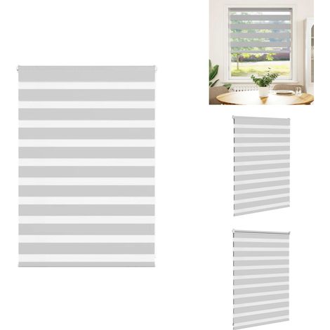 Zebrarollo Hellgrau 115x100 cm Stoffbreite 110,9 cm Polyester - Zebra-Jalousie - Zebra-Jalousien - Zebra-Rollo - Doppelrollo (1/5)