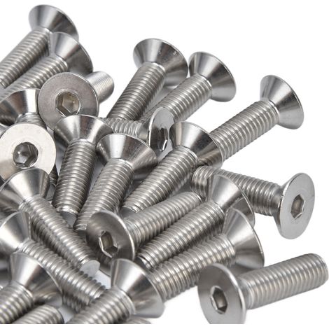 Lot de 30 vis à tête fraisée hexagonale M10x35 en inox A2, boulons à six pans creux 10mm pour fixation industrielle (1/5)