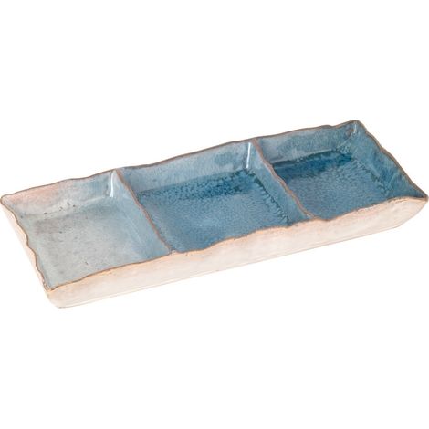 Signes Grimalt Bandeja De Decoración Decoracion  Bandeja Ceramica Y Gres Azul 11x26x3cm 36913 (1/4)