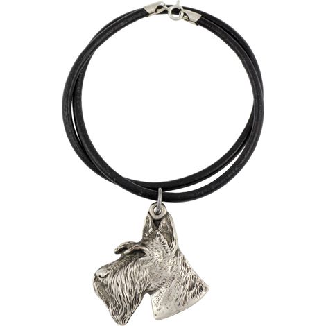 Scottish Terrier, Aberdeen Terrier I - collar para perros, colgante bañado en plata para amantes de los perros, joyería única de Art-Dog (1/5)
