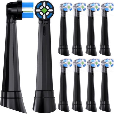 Convient pour Oral-B iO série 2/3/4/5/6/7/8/9/10 Ultimate Clean brosse à dents électrique IO. Têtes de brosse de rechange - Kit brosse à dents - 10 pièces - Noir. (1/5)