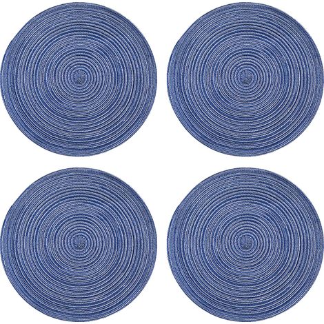 Dessous de plat ronds tissés pour la cuisine, en fil, pour plats chauds/casseroles/bols/marmites (lot de 4)