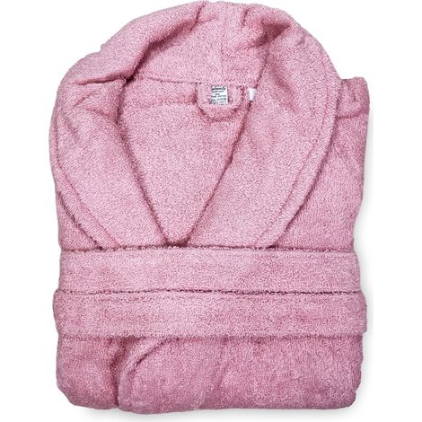 ACCAPPATOIO in Spugna a SCIALLE Senza Cappuccio ROSA in Puro Cotone Made in Italy L