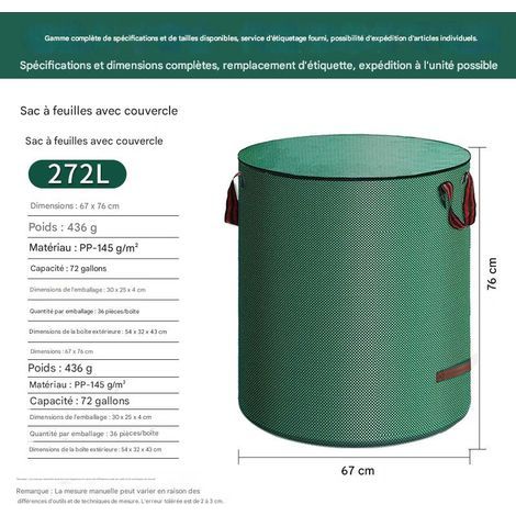 Gartenaufbewahrungstasche mit Deckel – wasserdicht und strapazierfähig – verschiedene Größen – 272 l (1/5)