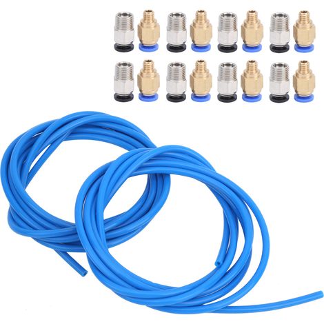 3D-Druckerzubehör: 2 blaue PTFE-Schläuche, 8 M10- und 8 M6-Pneumatikverbinder (1/5)