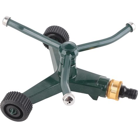 Arroseur à trois bras en métal avec raccord G3/4, antirouille, rotatif à 360°, pour l'irrigation de pelouse. (1/5)