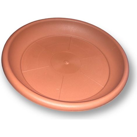 Sottovaso tondo in resina color terracotta Deroma - Ø18 per vaso Ø20