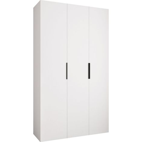 Armario Hartford 573, Blanco, 246x140x52cm, Puertas de armario: Con bisagras, Número de estantes: 7 (1/5)
