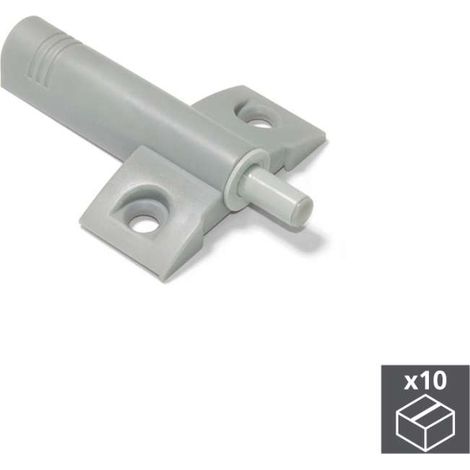 Emuca Lotto di 10 pistoni ammortizzatori per porta a battente Minidamp 2, Chiusura soft, Tecnoplastica, Grigia (1/7)