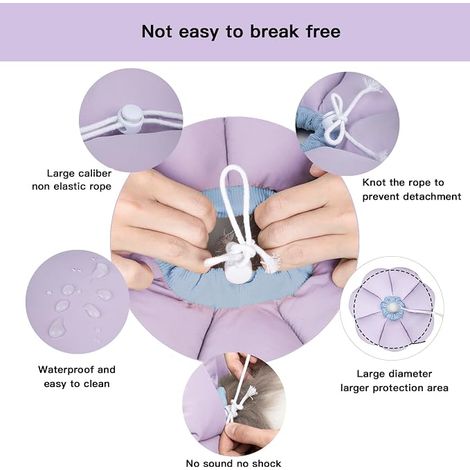 Colerette Chat Anti Léchage, Collier de Récupération Adjustable et Imperméable pour Chat, Collier de Sécurité Anti-Morsure Léchage pour Cicatrisation, Style Fleur Violette Toutes Saisons (Violet S) (1/4)