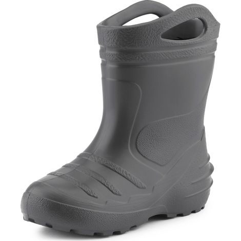 Ladeheid Gummistiefel Kinder federleichte EVA Regenstiefel für Mädchen und Jungen Thermo Gummistiefel gefüttert KL051 (Graphite, 26 EU) (1/5)