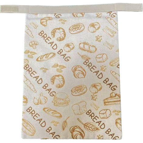 Sac Pour Pain - Cire D'abeille Naturelle - Lin Et Coton Biologique - Fermeture Auto-agrippante Et Zip - 33 x 43 cm - 1 Pièce (1/4)