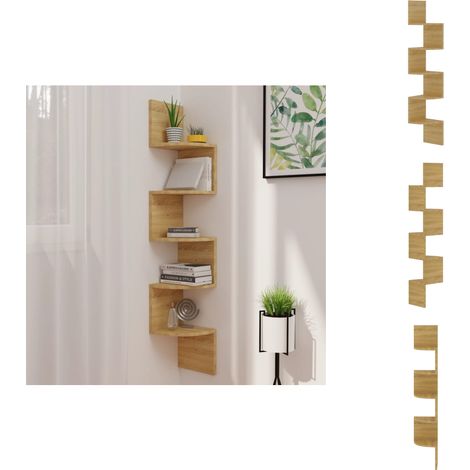 Wand-Eckregal Sonoma-Eiche 19x19x123 cm Holzwerkstoff - Wandregal - Eckschrank - Deko Regal - Holzregal - Wohnzimmerdeko (1/5)