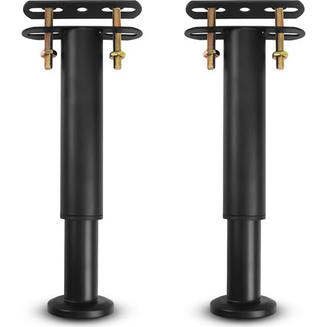 Verstellbare Metallbettbeine – Robuste Universal-Bettgestellbeine für Lattenroste, Kleiderschränke und Sofas – 18–33 cm (Schwarz), 2er-Set
