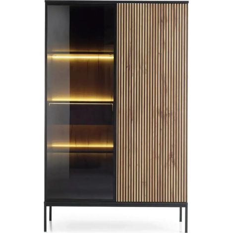 EMMY - Commode 2 portes 100cm - Brun (1/4)