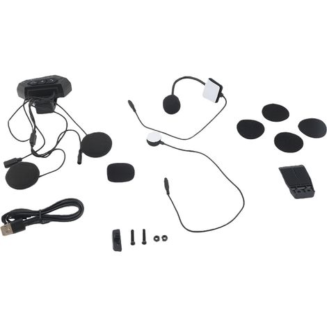 Auricolare Bluetooth 5.4 EDR per moto, vivavoce, 120 ore di riproduzione, 450 ore in standby, interfono da 500 m con microfono 2 in 1. (1/5)