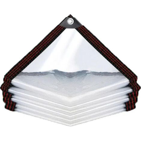 Toile de protection transparente et épaisse de 2 m x 4 m, avec anneau de fermeture, tissu résistant et indéchirable, idéale pour une utilisation extérieure dans les cours, jardins, pavillons, poulaill (1/5)