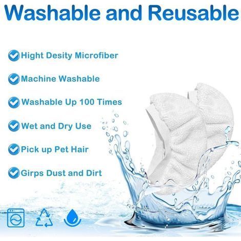 Set di 8 accessori per pulitori a vapore portatili: copertura in microfibra compatibile con i pulitori a vapore Bissell Steam Shot, Dupray, PurSteam e Comfortay. (1/3)