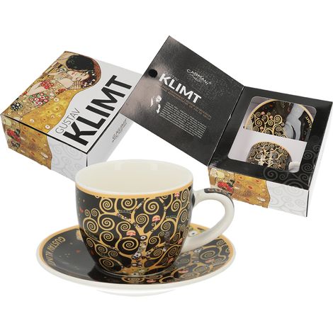 Taza de espresso con platillo, regalo del árbol de la vida de Gustav Klimt (1/4)