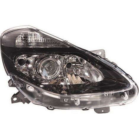 Phare avant droit H1/H7/H7 fond noir Renault Clio 3 phase 2 2009-2012