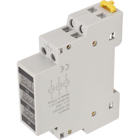 Voltage Meter Voltmeter 3 Phase Digital Display AC 80‑500V DIN Rail Mount for Measurement (1/5)