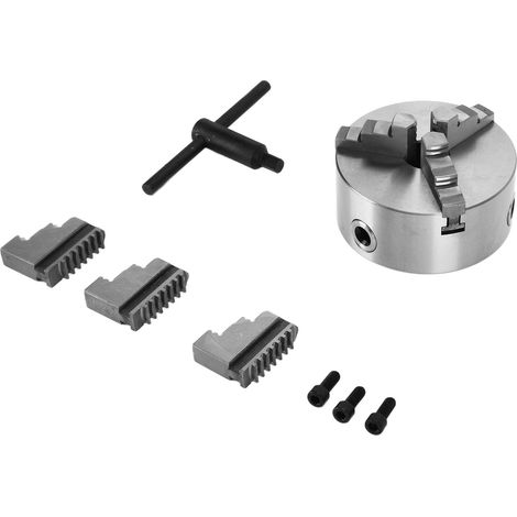 Selbstzentrierendes Drehbankfutter, Metall, 3 Backen, Zubehör-Ersatzteilset mit Schraubenschlüssel K11-125 (1/5)