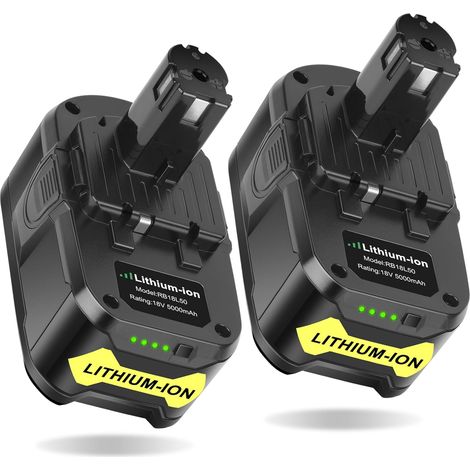 2Pack 5Ah Batterie Remplacement pour Ryobi 18V Batterie RB18L50 (1/5)