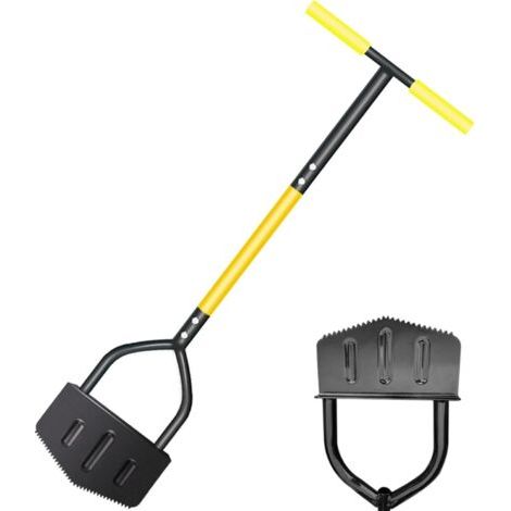 Outil à Bordures de Jardin Coupe-Bordures Manuel à Dents de Scie,Grattoir Pelle Solide Acier Manche Ergonomique pour Jardiniers Débutants Passionnés Seniors