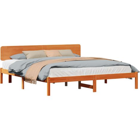Maison Exclusive - Bettrahmen Wachsbraun 180 x 200 cm Massives Ki