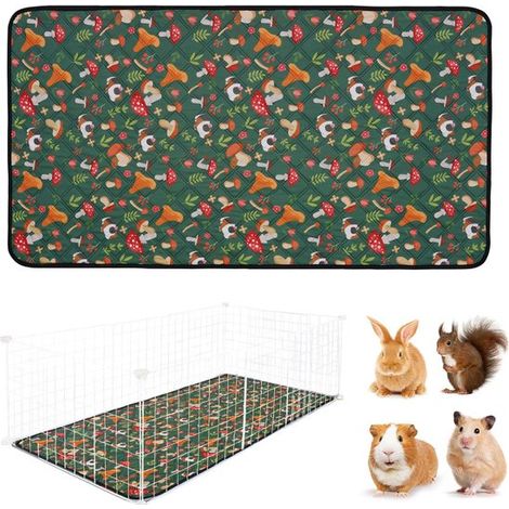 Käfigmatte für Meerschweinchen Saugfähig Waschbar Wiederverwendbar Auslaufsicher Mit rutschfester Unterseite Geeignet für Kaninchen Katzen und 71 71 (1/5)