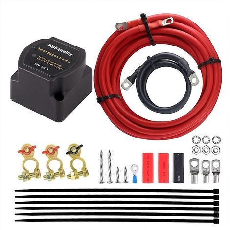 Interrupteur de séparation de batterie double VSR Relais sensible avec kit de câblage complet (1/5)