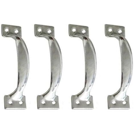 Set of 4 Vintage Barn Door Handles for Kitchen Cabinets, Hole Center: 101mm, Silver Iron (1/5)