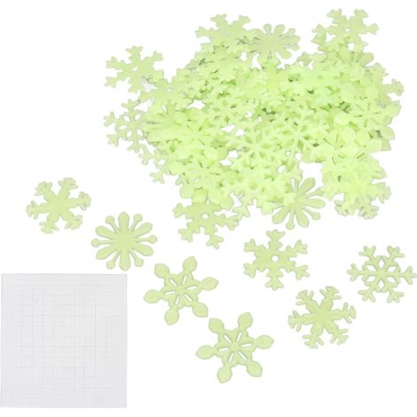 Lot 50 stickers muraux lumineux Noël verts, déco phosphorescente salon chambre maison, cadeaux festifs pour Xmas. (1/5)