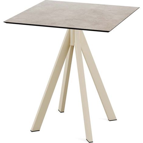 Infinity table de bistrot avec piètement sable + plateau HPL Moonstone 70x70 cm - Feros