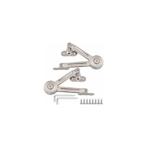 Bisagra de soporte de elevación ajustable para puertas de armarios y muebles, bisagra de soporte de elevación para puertas de armarios y tapas de armarios (2 unidades) - Crezuo