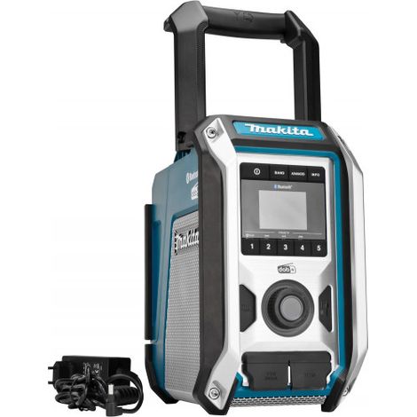 Makita – Radio de chantier DMR115 10 8-18 V – Alimentation 230V – 2 ports USB – Résistante aux chocs et à l'eau