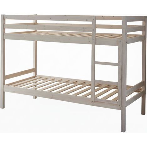 Letto a castello bambino legno bianco lavato 90x190/90x190cm